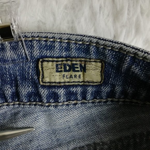 Silver Womens Jeans Eden Flare Blue Denim Light Wash Low Rise Embroidered 29 - Picture 13 of 15